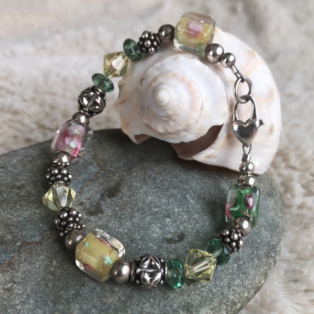 Sterling Murano Lampwork Bracelet